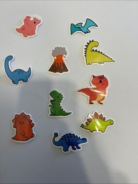 Colorful Dinosaur Plush Stickers Pack for Kids - Multi-Color Dino Set